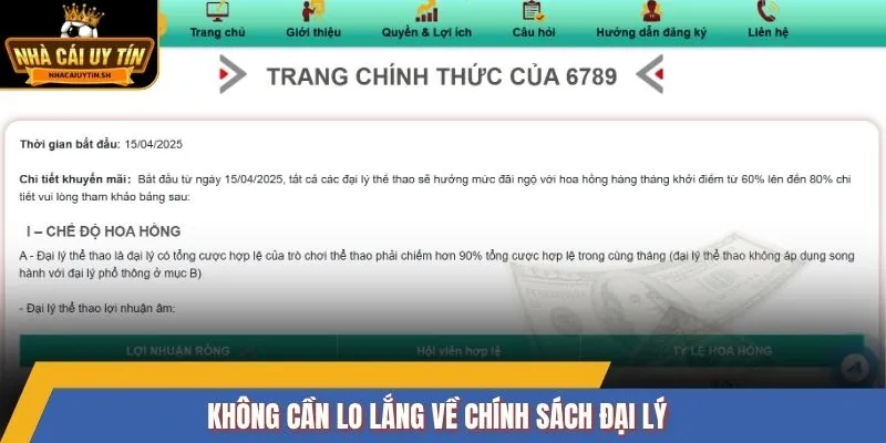 Không cần lo lắng về chính sách đại lý